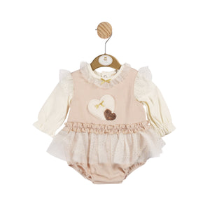 Mb6179 gold heart frill romper