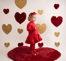 Load image into Gallery viewer, HARMONY red sparkle fur dress