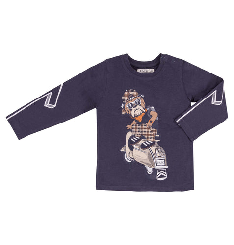 EMC boys navy mo-ped Top