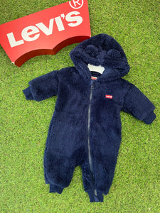 AW baby levis soft teddy onesie - navy