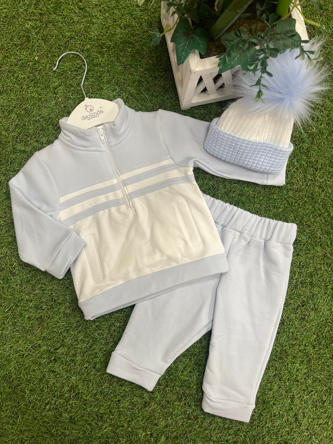 Deolinda blue half zip tracksuit