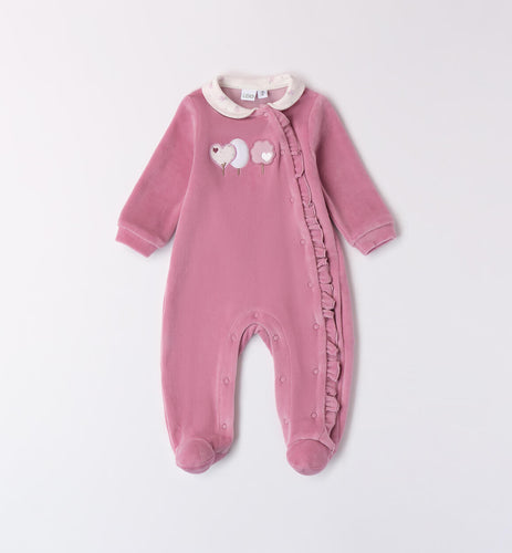 AW iDo baby girls velour babygrow - giftbox