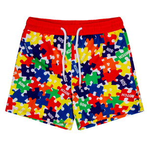 VALE jigsaw print swim short