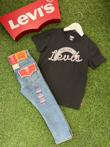 AW levis washed black logo Tshirt