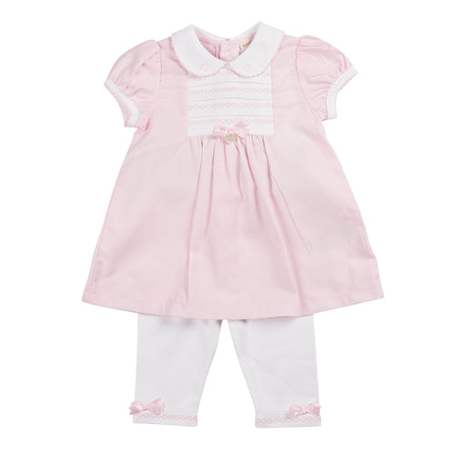 MB6338 soft pink smock tunic Set