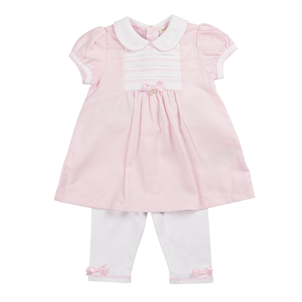 MB6338 soft pink smock tunic Set