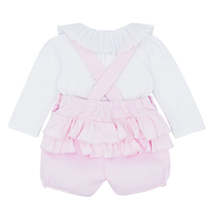 BB AW soft pink quilted dungaree Set