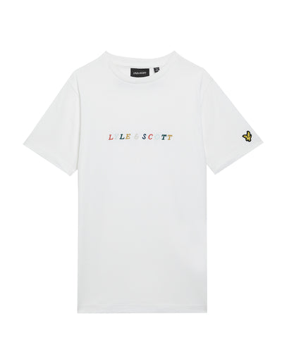 AW L&S multi logo tshirt - white