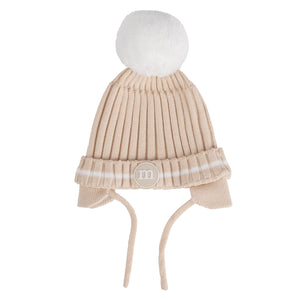 DYLAN knitted pom hat beige