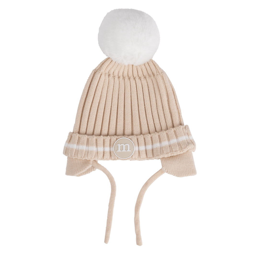 DYLAN knitted pom hat beige