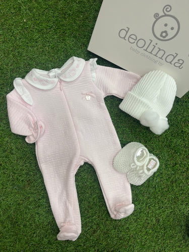 Deolinda teddy quilted Babygrow - in giftbox