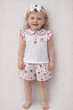 Load image into Gallery viewer, Girls strawberry print frill Short Set