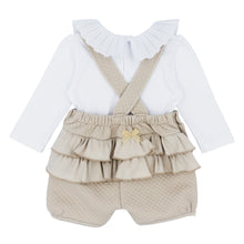 Load image into Gallery viewer, BB AW soft quilted dungaree Set - beige