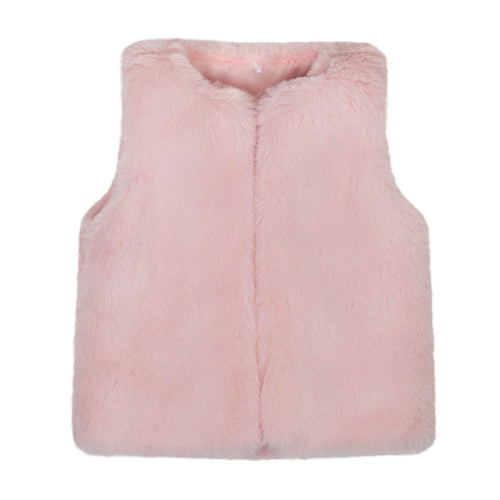 HATTIE pink faux fur Gilet