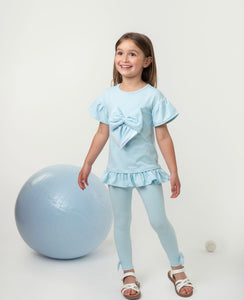 SS25 sky blue frill essentials legging set