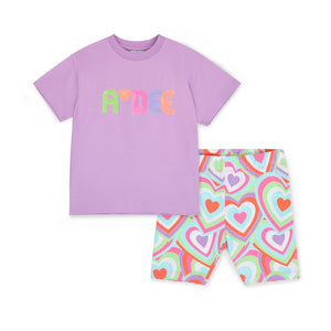 ELLIE purple heart cycling short set