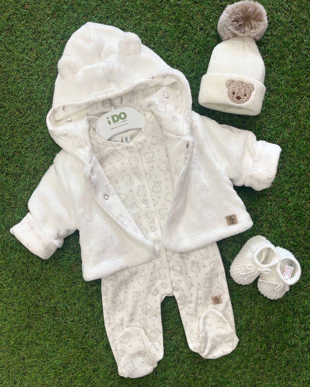 IDo UNISEX soft teddy jacket - babygrow not included, jacket only