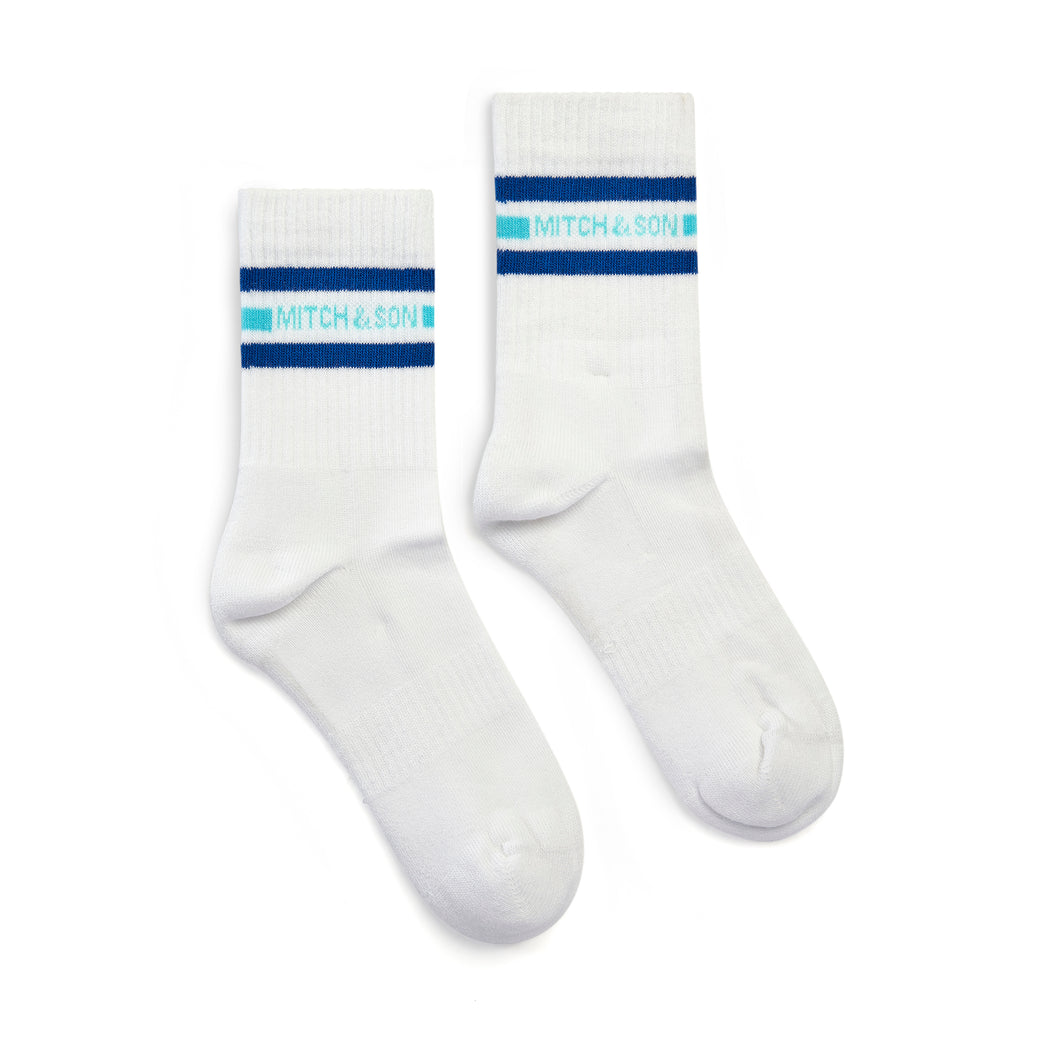HARLEM sport socks white/turquoise