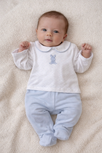 Load image into Gallery viewer, Baby boy soft blue polka print 2piece set - in giftbox