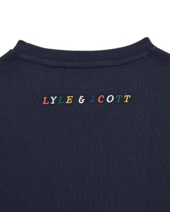 AW L&S multi logo tshirt - navy