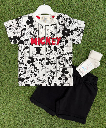 Boys EMC Mickey print short Set