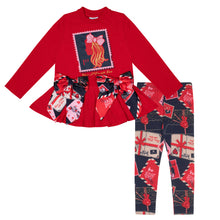 Load image into Gallery viewer, REESE red post print legging set