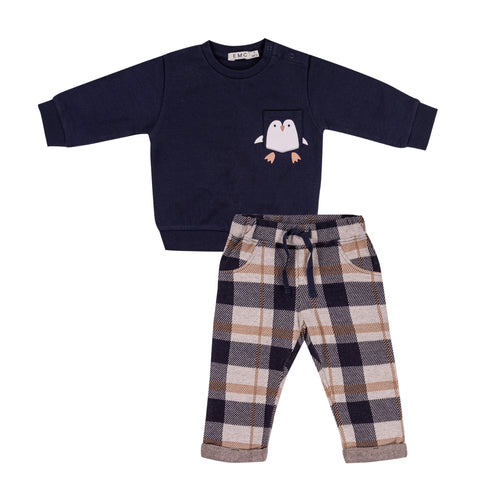 EMC boys soft check trouser Set