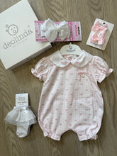 Load image into Gallery viewer, Baby girls bow print jersey Romper