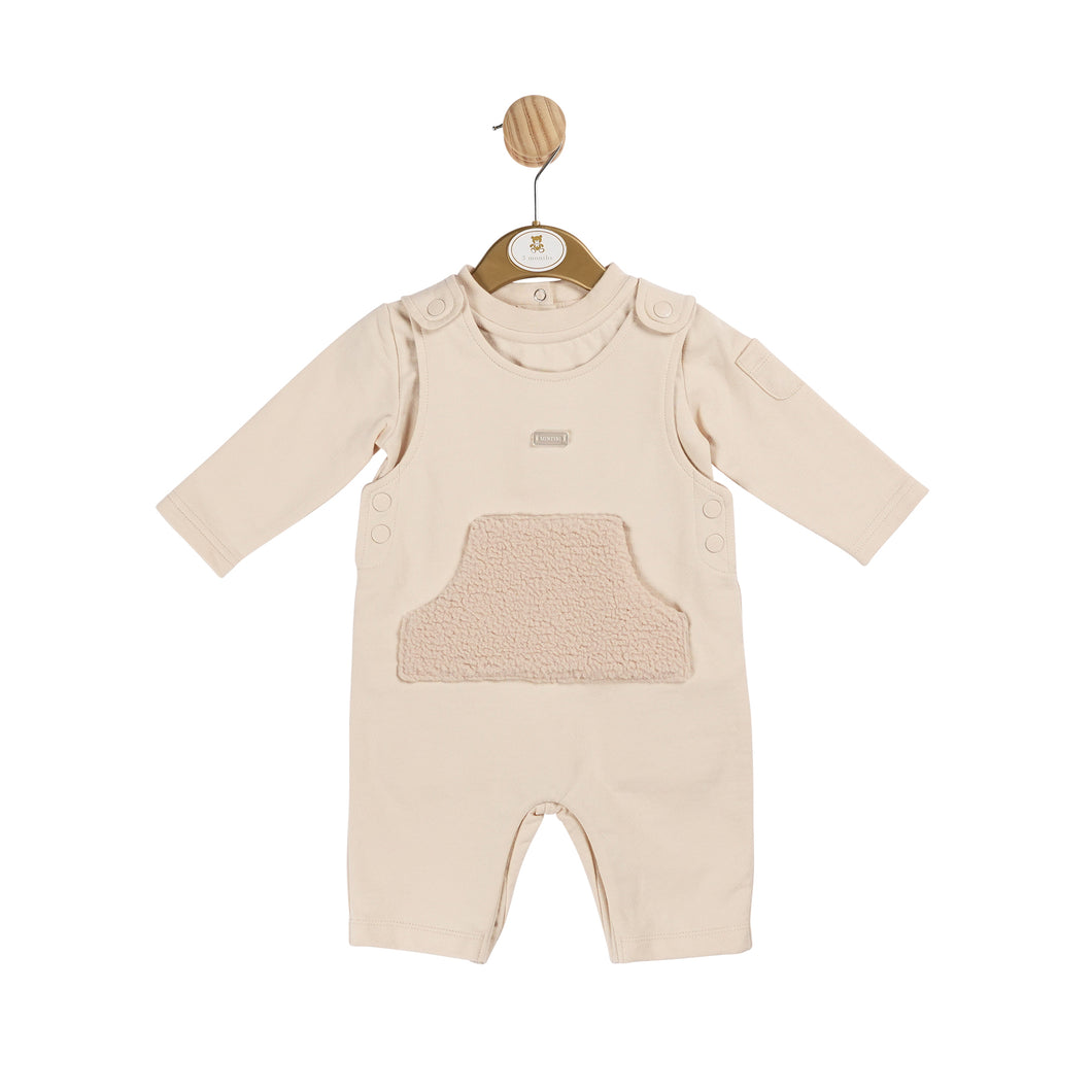 Mb6033 beige soft dungaree Set