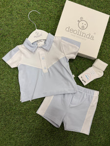 Boys block polo & short set