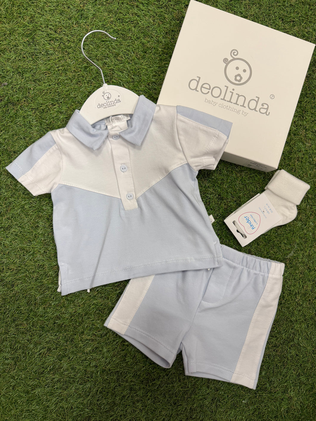 Boys block polo & short set