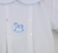 Load image into Gallery viewer, PEX george velour rocking horse Romper