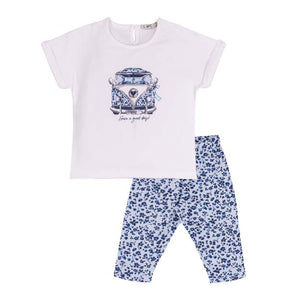 EMC denim blue floral legging Set