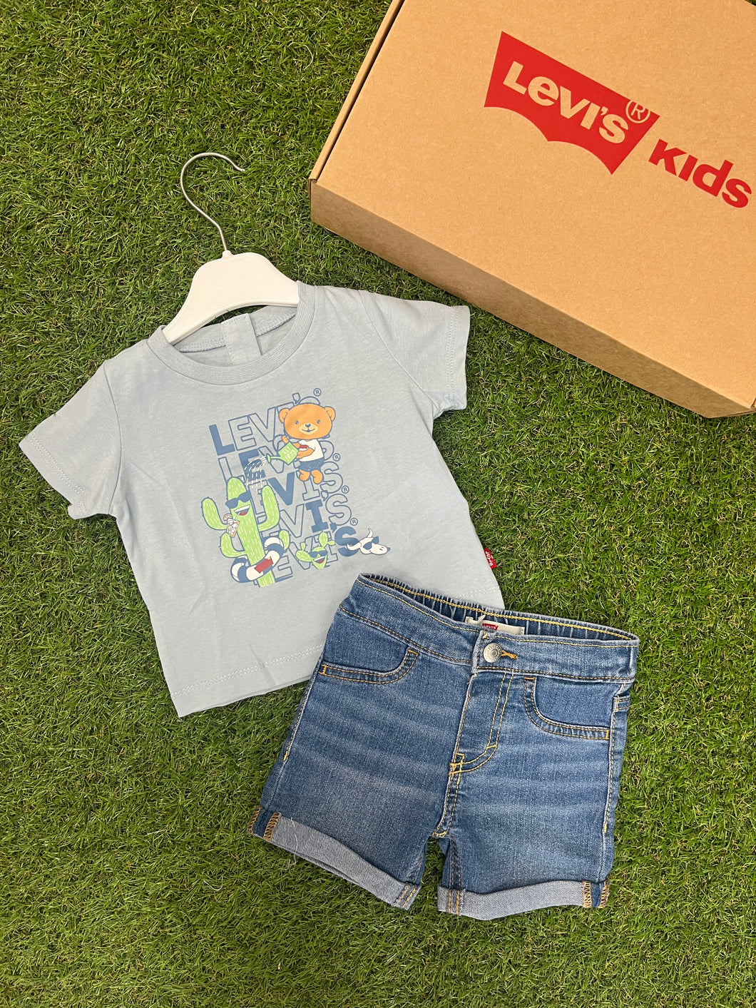 🔥WAS £42.50!!! Levis tshirt & soft stretch denim short set