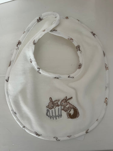 Deolinda unisex ivory velour bib