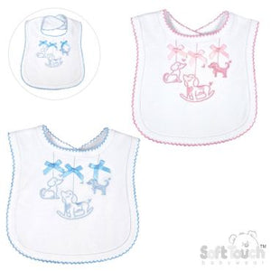 Soft puppy print bib - PINK