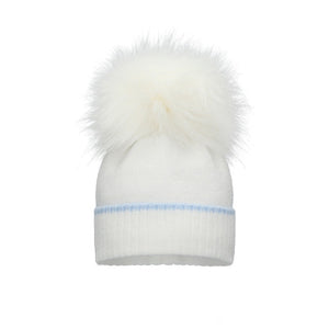 WHITE blue trim hat