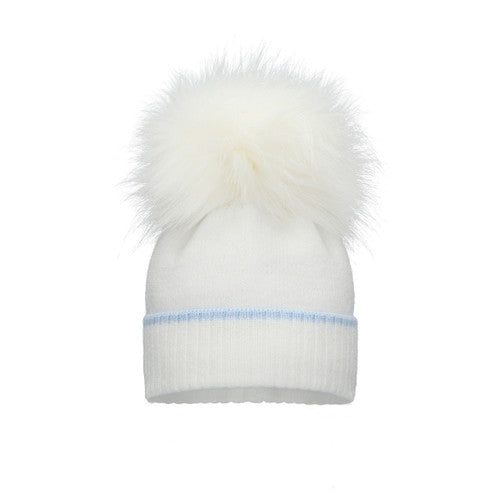 WHITE blue trim hat