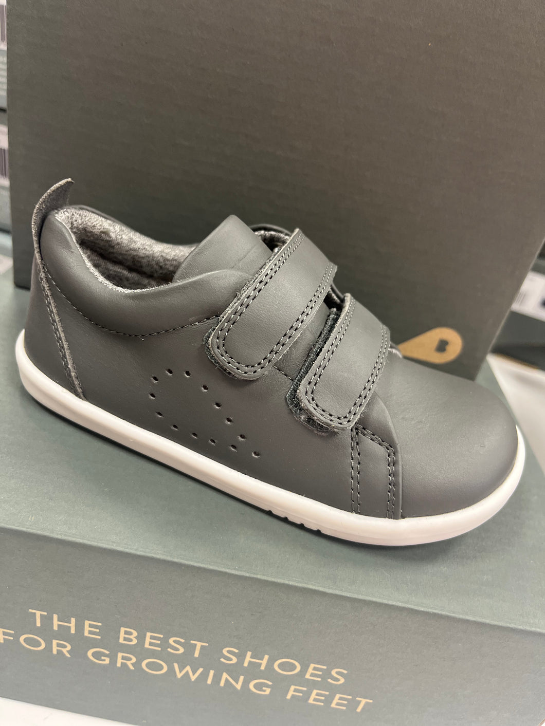 Boys grey leather i-walk toddler shoe