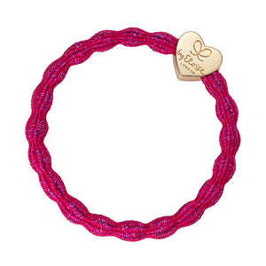 Metallic gold heart - cerise sparkle